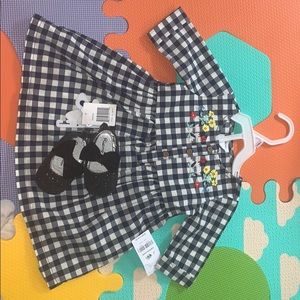 Carter’s dress and sparkle shoes